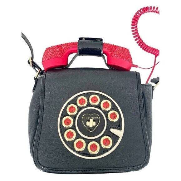 Vintage Betsey Johnson Y2K Rhinestone Rotary Phone Telephone Crossbody Bag RARE - Picture 2 of 14